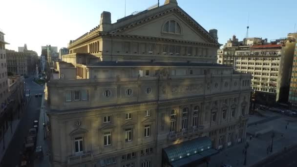 Buenos Aires Argentinien Luftaufnahme Des Colon Theaters Der Stadtlandschaft Des — Stockvideo
