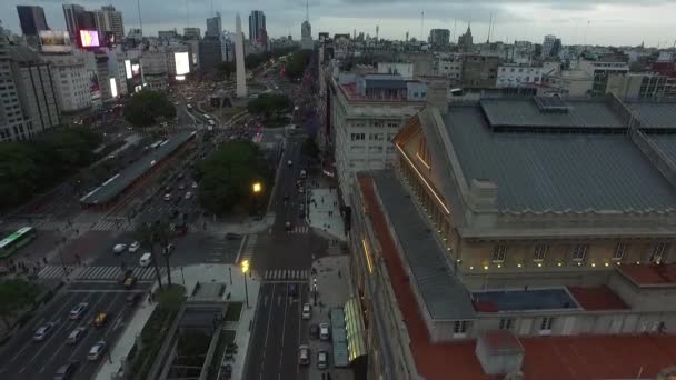 Buenos Aires Argentina Aerial View Colon Theater City Landscape Historic — Stock Video