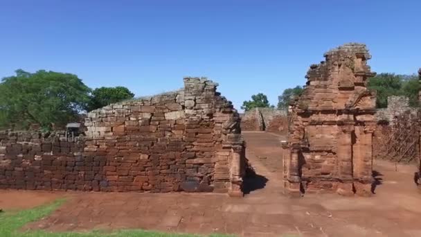 Aerial View Ruins Jesuit Building San Ignacio Misiones Αργεντινή — Αρχείο Βίντεο