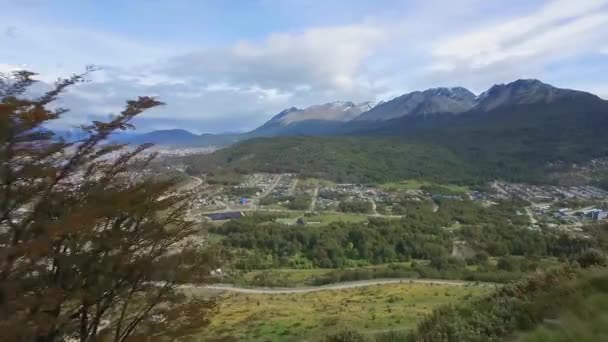 Ushuaia Luftaufnahme Ushuaia Ist Die Hauptstadt Der Provinz Feuerland Argentinien — Stockvideo