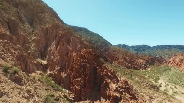 Aerial Scene Drones Camera Forward Edge Mountains Salta Argentina — Video