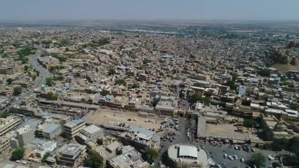 Jaisalmer City Rajasthan Gündüz Vakti 360 Derecelik Insansız Hava Aracı — Stok video