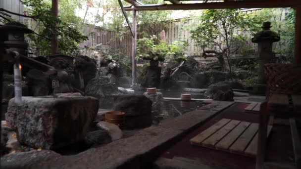 Spa Tradicional Japonés Onsen — Vídeo de stock