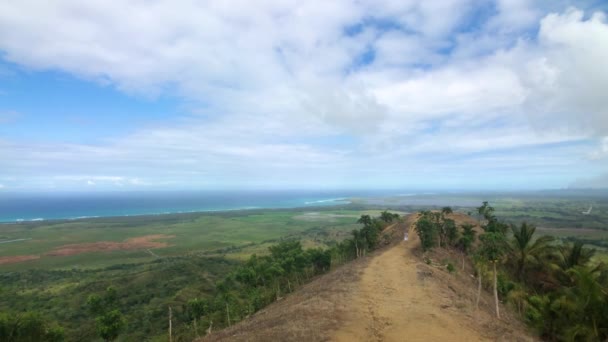 Hiking Scenic Overlook Montana Redonda Mountains Central Dominican Republic — Vídeos de Stock