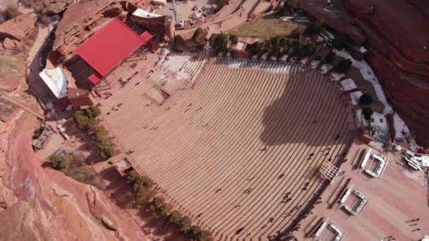 Red Rocks Amphitheater Aerial Denver Colorado — Stockvideo