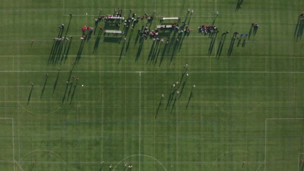 Ultimate Frisbee Tournament Field Aerial — Vídeos de Stock