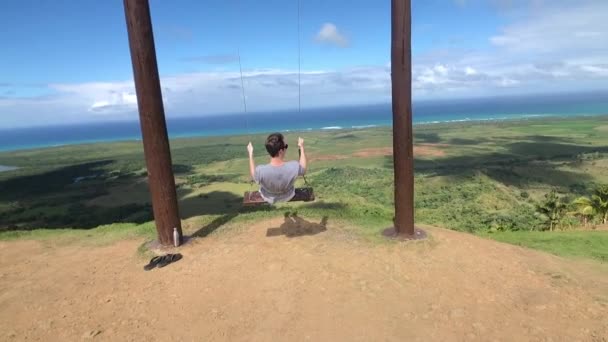 Montana Redonda Mountaintop Swing Tourist Attraction Dominican Republic — Video