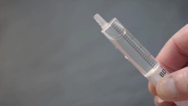 Water Squirting Medical Syringe — Stockvideo