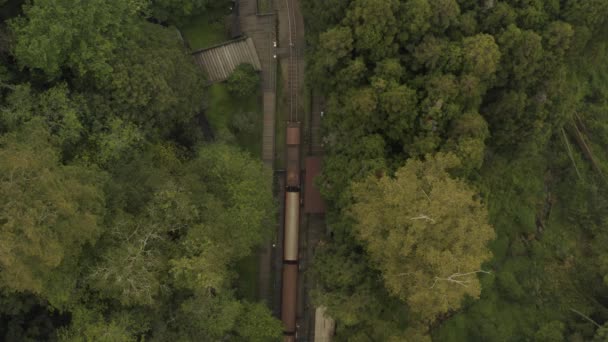Old Train Railways Station Alishan Aerial Photography Top View — Stock video