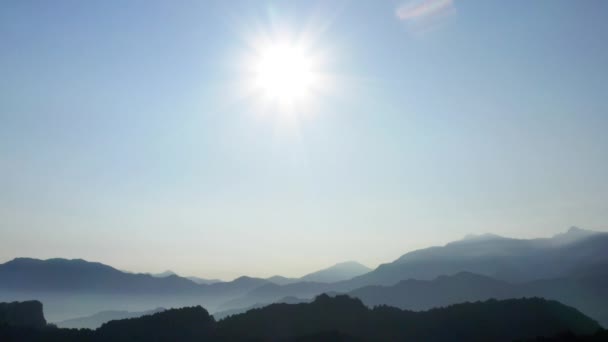 Vista Aérea Montaña Sol Alishan Chiayi Taiwán — Vídeos de Stock