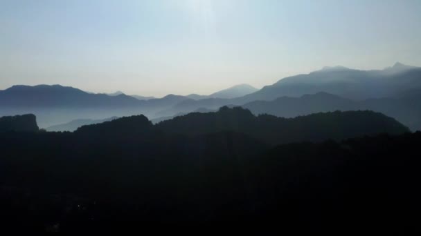 Aerial View Mountain Sun Alishan Chiayi Taiwan Uhd — 비디오
