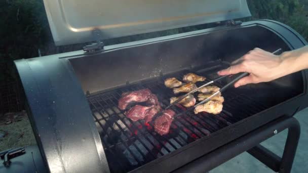 Asas Frango Churrasco Verão Mas Não Esqueça Dessas Peças Carne — Vídeo de Stock