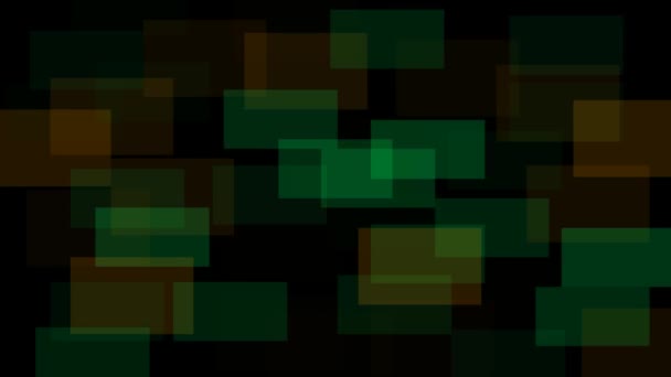 Abstract Background Animation Green Orange Squares Flashing — Stock Video