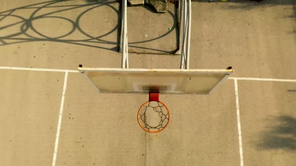 Filmagem Aérea Basketball Court Hoop — Vídeo de Stock