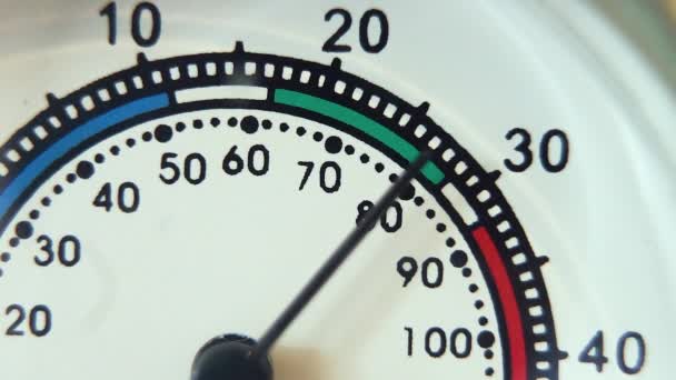 Macro Close Thermometer Quickly Increasing Deg 100 Deg Degrees — Video Stock