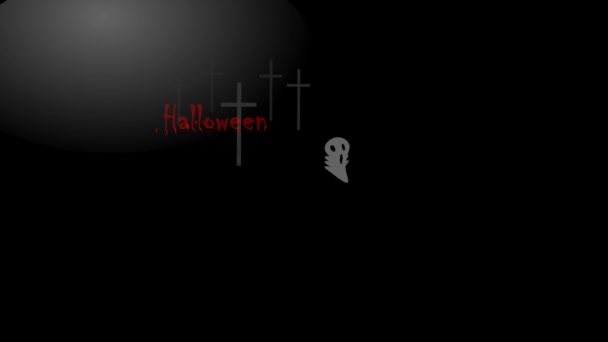 Halloween Animation Graveyard Ghosts — Video Stock