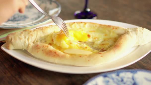 Georgian Pie Khachapuri Adjarian Mix Cheese Egg — Video