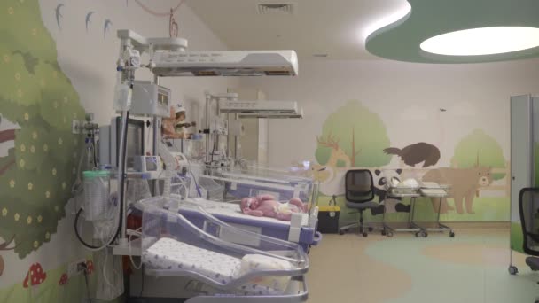 New Born Baby Sleeping Sneezing Care Unit — Vídeo de Stock