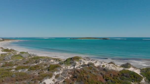 Panning Aerial Drone Shot Western Australia Coastal Town Lancelin — 图库视频影像