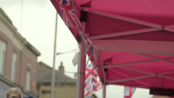 Union Jack Flag Bunting Market — Stok video