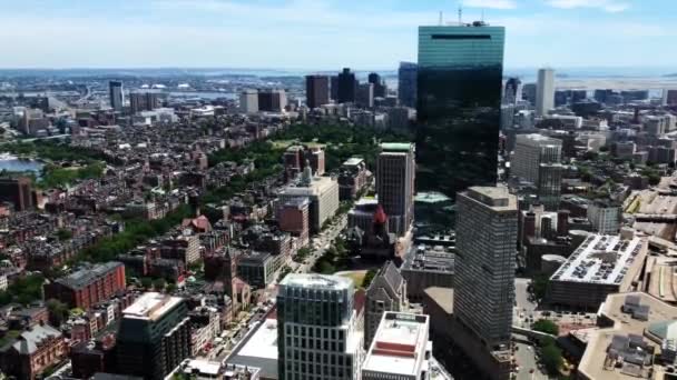 Βοστώνη Πανοραμική Θέα Πάνω Από John Hancock Tower Back Bay — Αρχείο Βίντεο