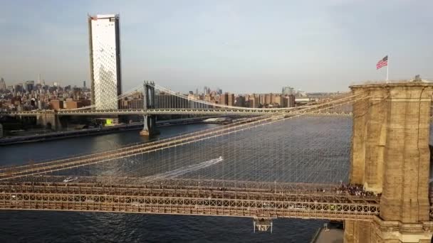 Βίντεο Από Τηλεκατευθυνόμενο Που Δείχνει Γέφυρα Μπρούκλιν — Αρχείο Βίντεο