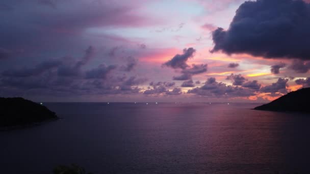 Locked Wide Panoramic Time Lapse Shot Tropical Sunset Rainy Monsoon — Stockvideo