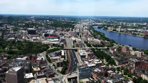 Overlooking Boston Fenway Park Baseball Stadium Fenway Kenmore Back Bay — Stok video