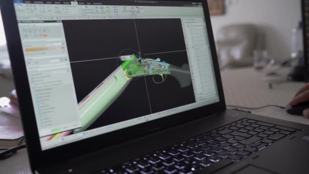 Graphic Designer Working Rifle Concept Tec Mouse — Vídeo de stock