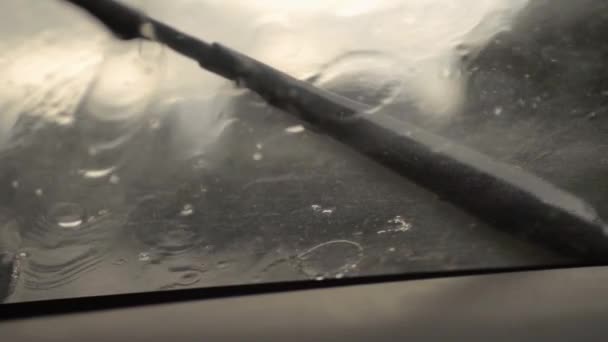 Heavy Rain Car Windscreen Storm — Video Stock