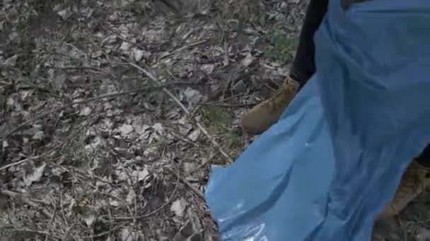 Cleaning Forest Trash — Stok video