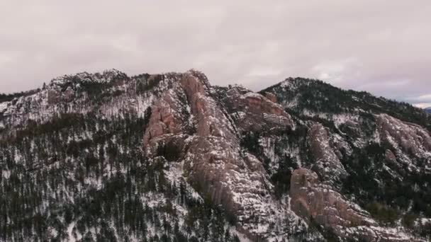 Black Hills Winter Snow Aerial — Vídeos de Stock