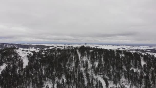 Wilderness Firetower Top Mountain Snow — Stock video