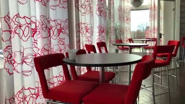Red Chairs Office Space — Stockvideo