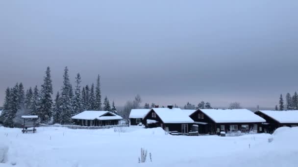 Snow Roof Cabins Village — Stock videók