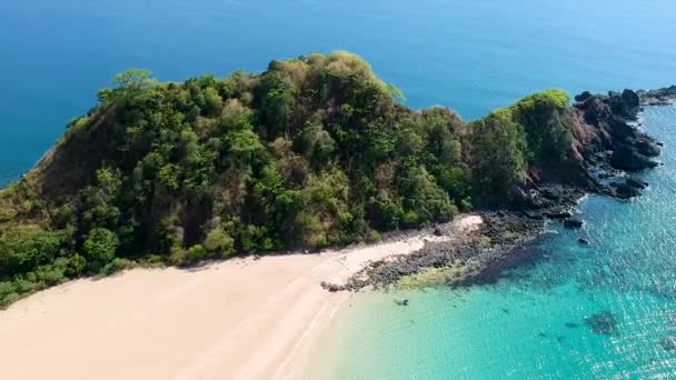 Aerial Shot Double Beach Spit Nacpan Beach Nido Palawan Philippines — Stock video