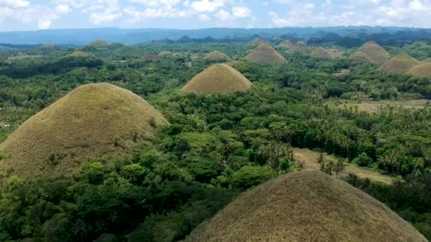 Aerial Reveal Chocolate Hills Viewing Complex Bohol Philippines — Vídeo de stock