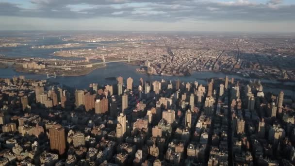 Nice Sunset Day Drone Central Park New York City Biggest — Αρχείο Βίντεο