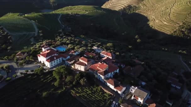 Slowly Orbiting Manor House Top Hill Douro Valley Portugal Early — Stockvideo