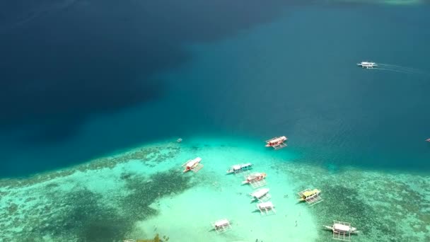 Aerial Fly Cyc Beach Cyc Island Coron Town Philippines — ストック動画