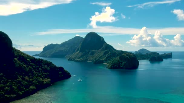 Aerial Establishing Shot Nido Bay Palawan Philippines — Stok video