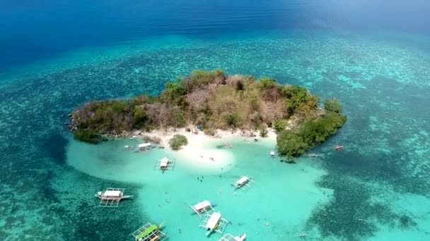 Wide Aerial Shot Cyc Island Coron Town Philippines — ストック動画