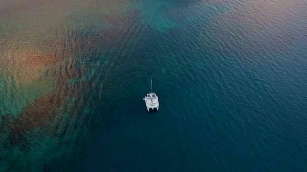 Aerial Reveal Sunset Las Cabanas Beach Nido Palawan Philippines — Video Stock