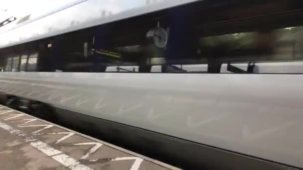 Train Passing Train Station — ストック動画