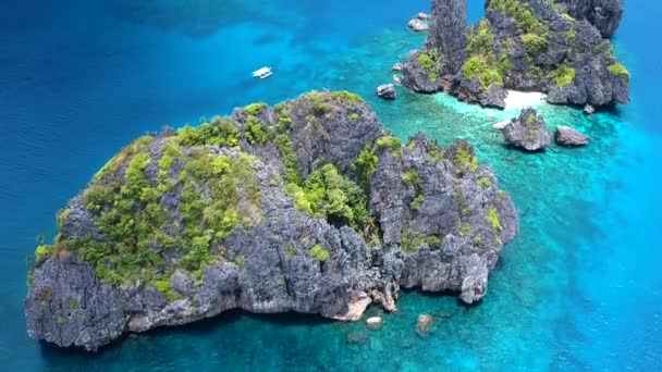 Aerial Reveal Beautiful Nido Palawan Philippines — Stockvideo