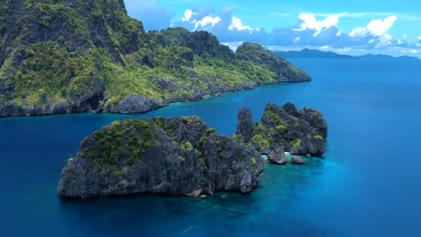 Aerial Shot Beautiful Island Nido Palawan Philippines — Αρχείο Βίντεο