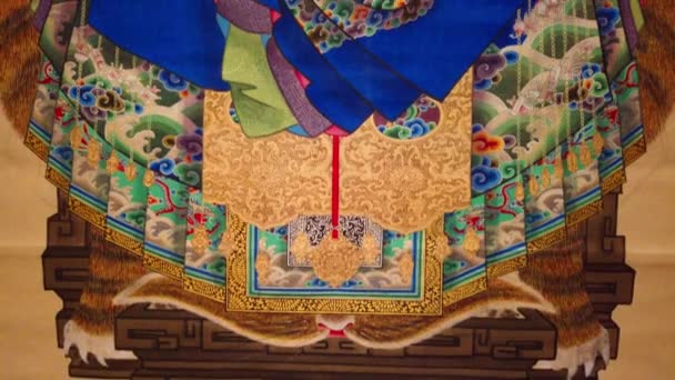 Panning Ancient Chinese Mural — Vídeo de stock