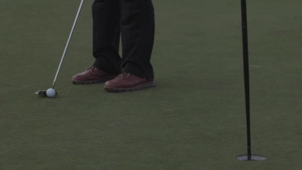 Hitting Golf Ball Close Slow Motion — Video