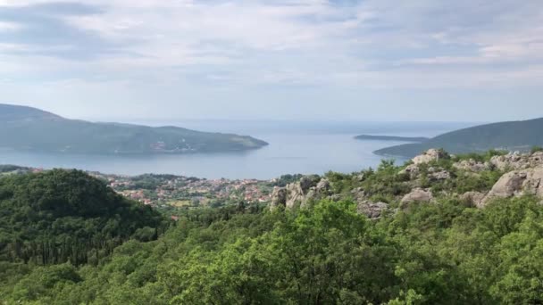 View Sea Costal City Herceg Novi Montenegro — Stockvideo
