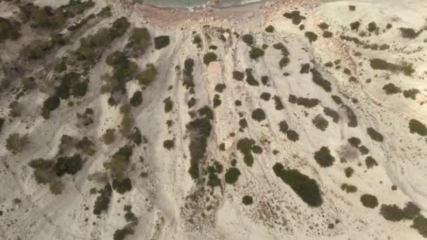 Aerial View Moving Cliffs Mediterranean Ocean — Vídeos de Stock